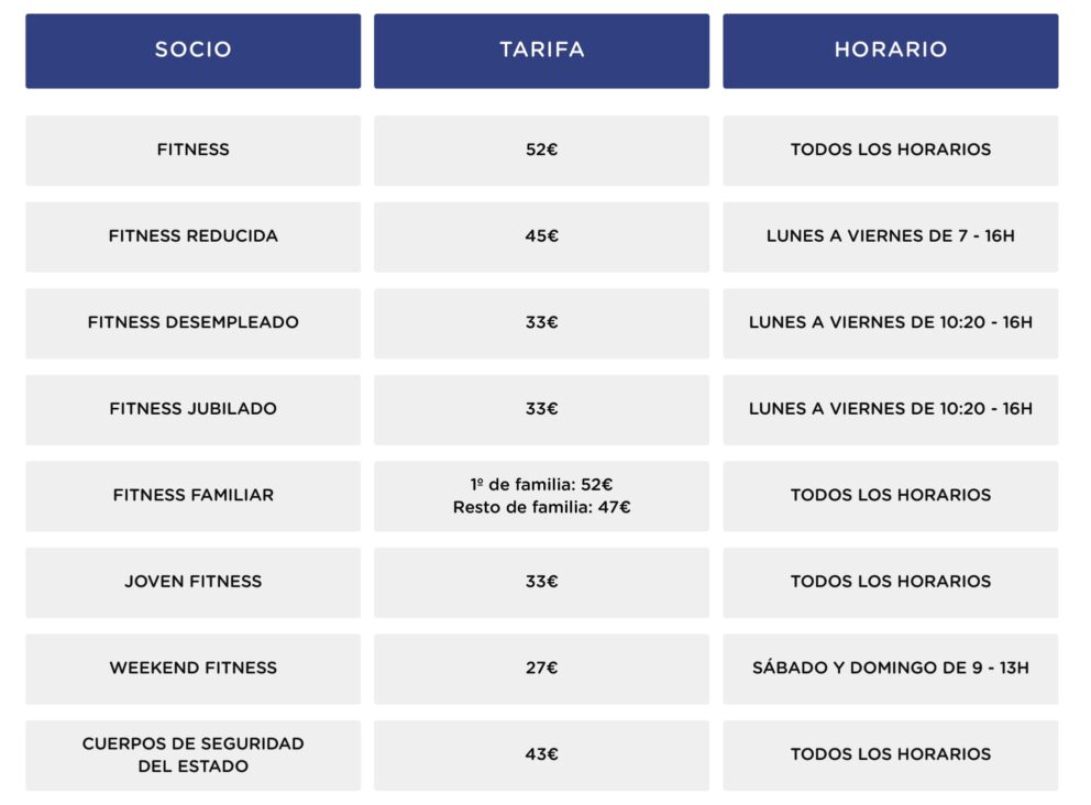 2603_Tarifas Zona Sport 2603_Tarifas Zona Sport